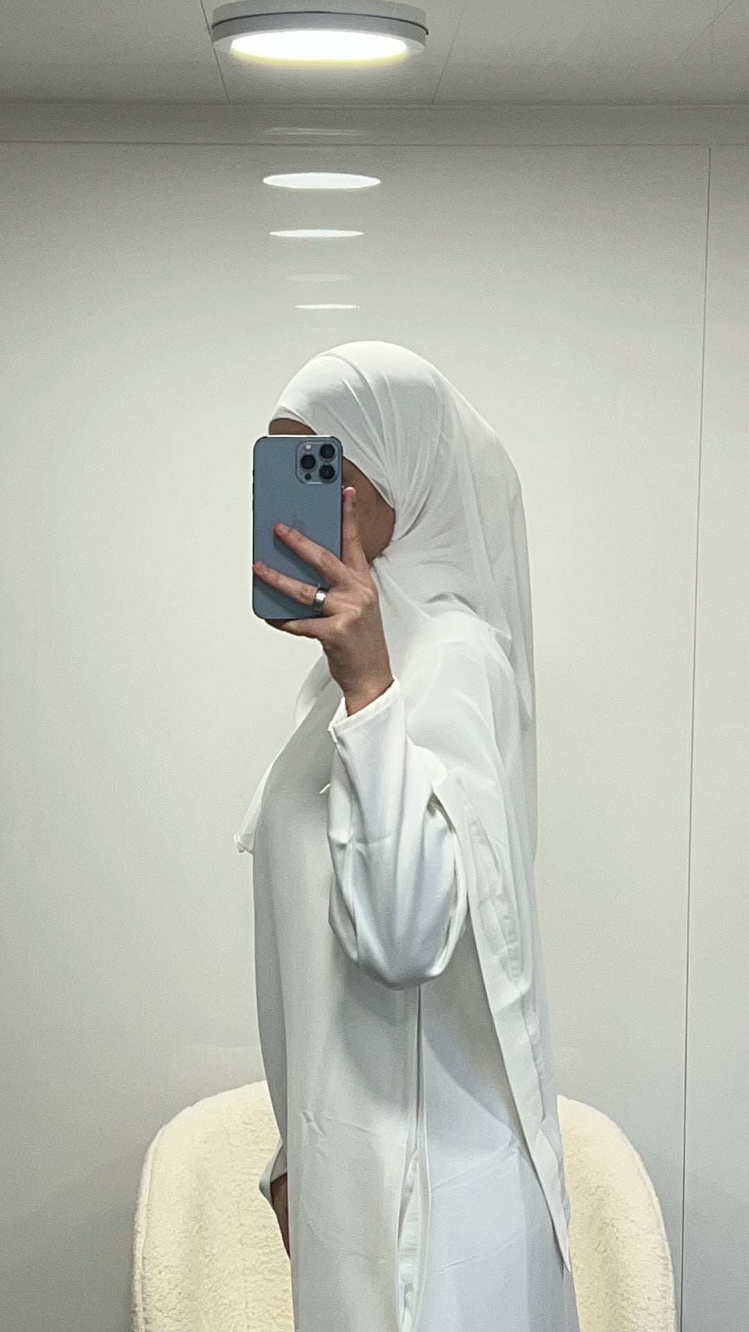 NOOR white slip Abaya